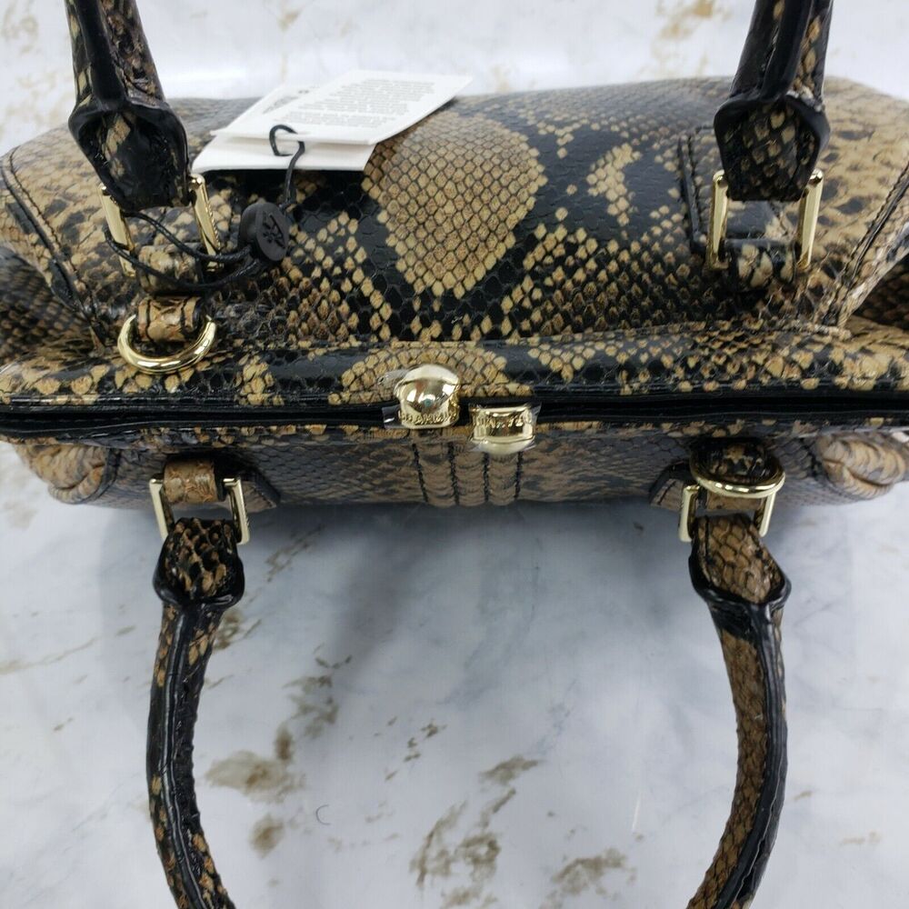 Brahmin Handbag Felix Mini Layla Satchel Purse, Coffee Animal Print - Picture 8 of 8